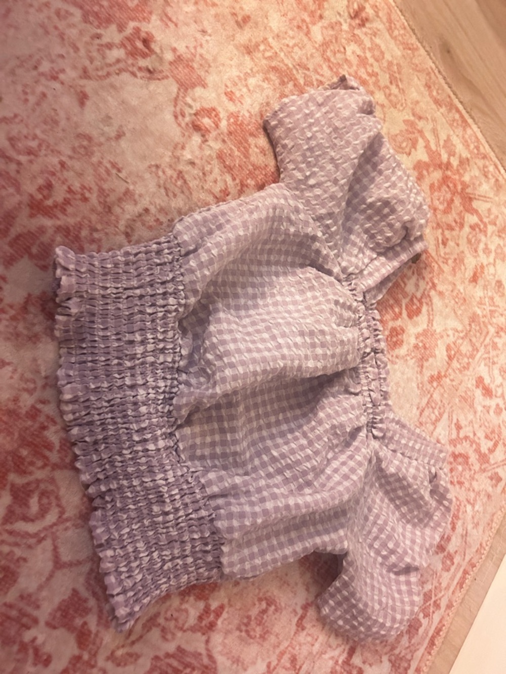 Art class Lavender Gingham Top